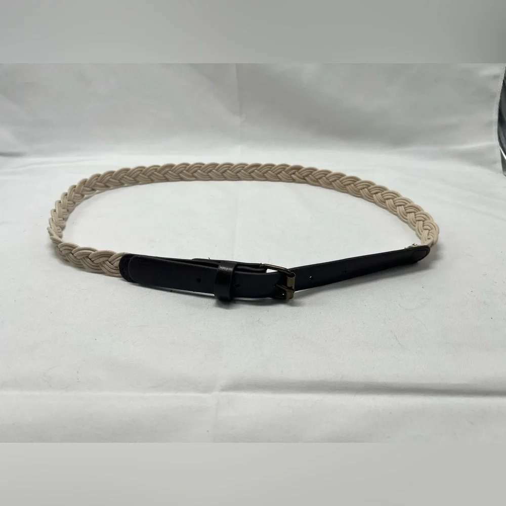 Macrame and leather belt
